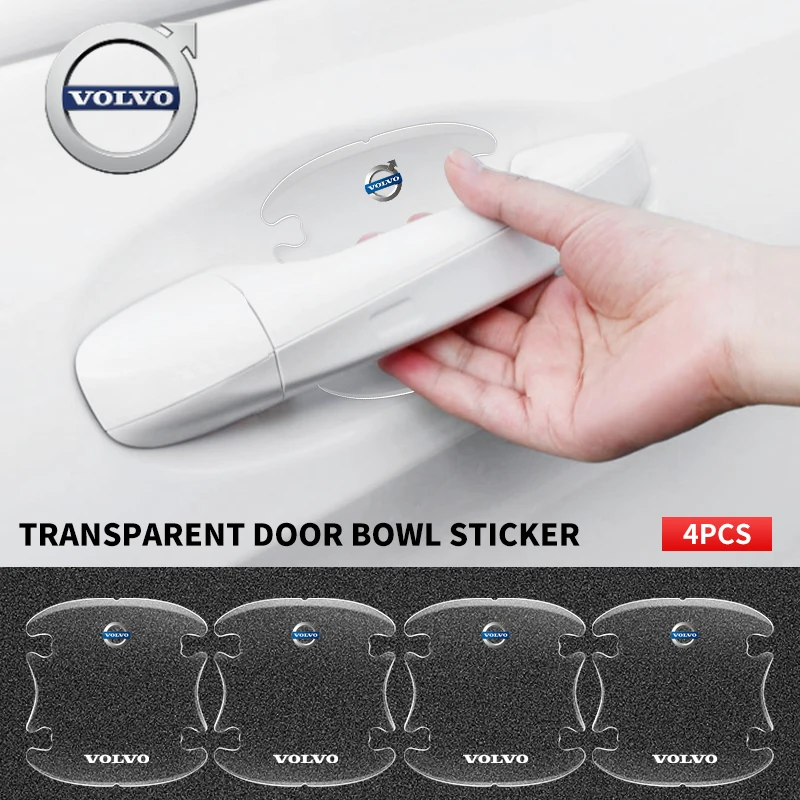 

For Volvo 4pcs/set Transparent Car Door Handle Bowl Sticker For Volvo AWD V60 V40 XC90 S60 XC60 S90 V90 CX70 XC40 C40 C70 EX90 R