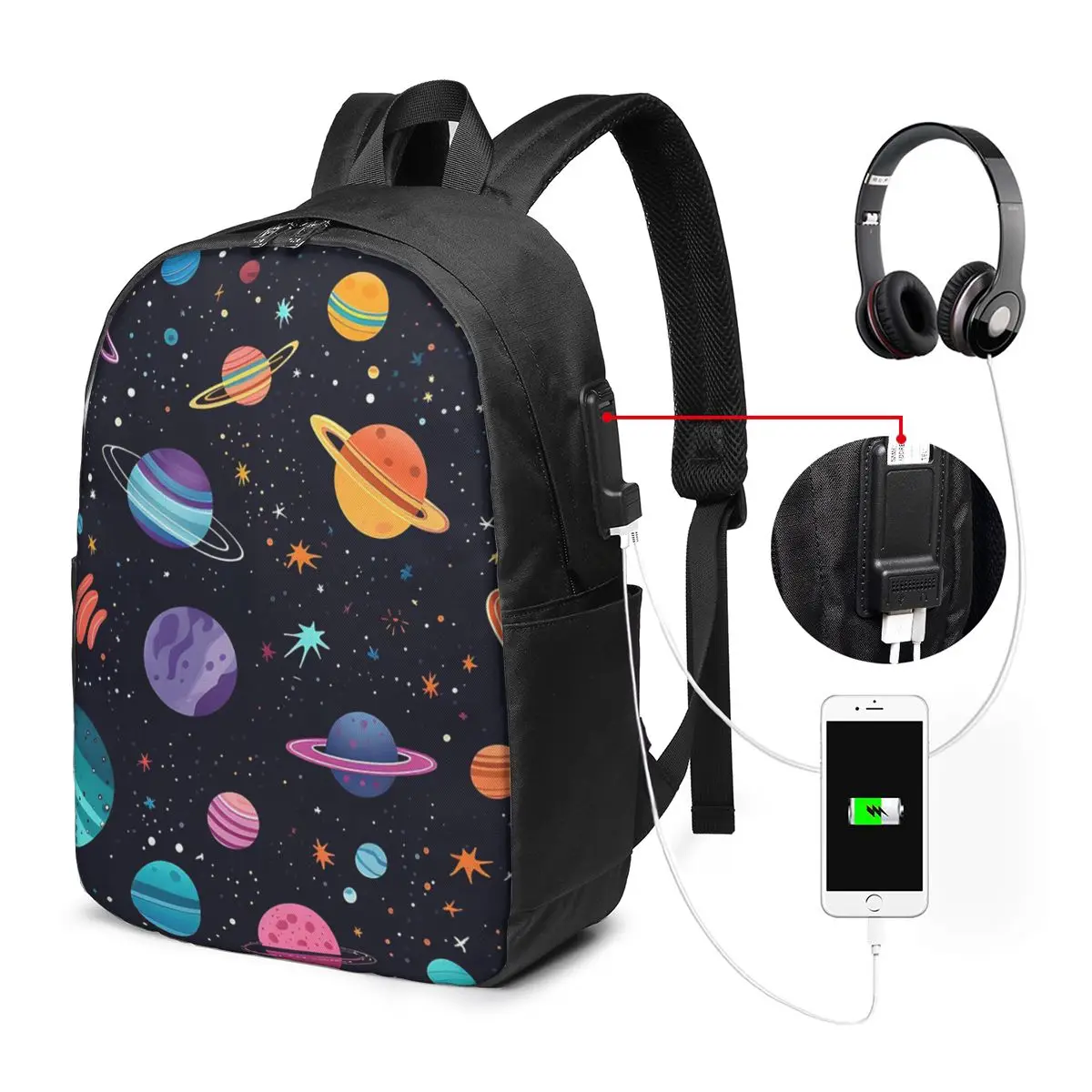 

Solar System Space Planets Universe Backpack Travel Notebook Bag Computer College Student School Bag Laptop Shoulder Bags