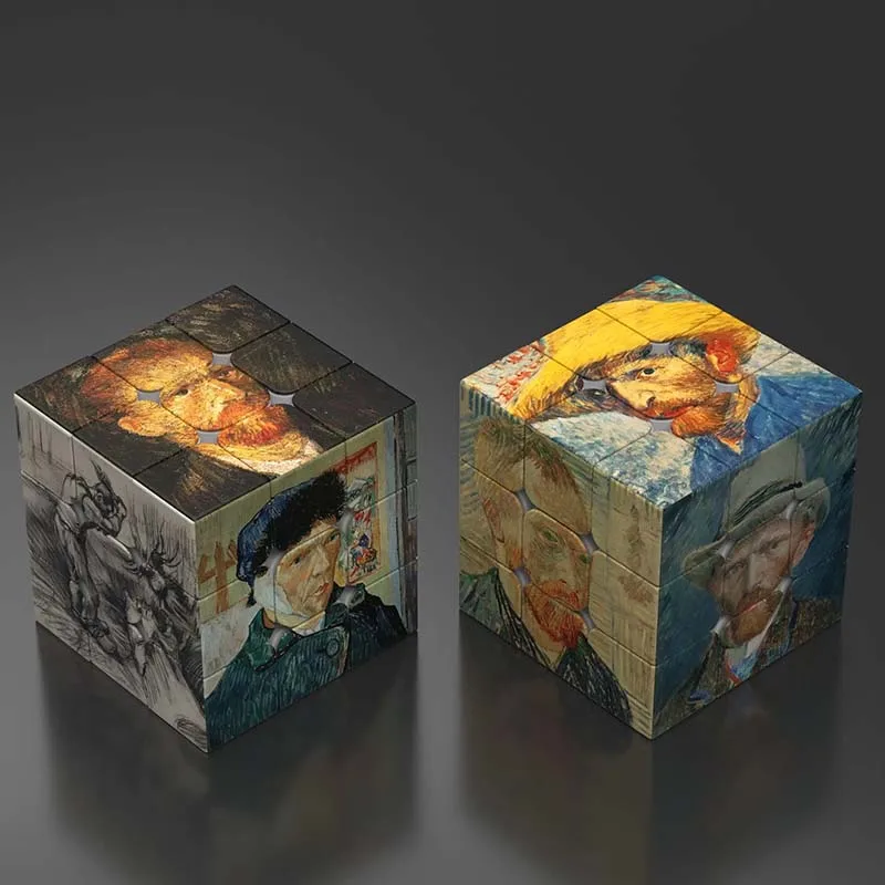 3x3x3 Art Oil Painting Magic Cube Magnetic Magic Cube Puzzle Children's Educational Toys