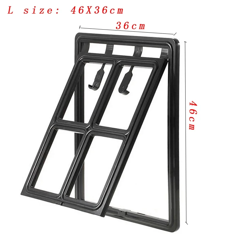 New Lockable Pet Dog Cat Kitty Door for Plastic Screen Window Security Flap Gates Pet Tunnel Dog Fence Free Access Door for Home