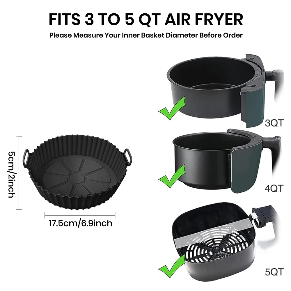 قطعة واحدة من بطانة مقلاة الهواء المصنوعة من السيليكون القابلة لإعادة الاستخدام - حصيرة خبز قابلة للطي وغير لاصقة - مقاومة للحرارة، ملحقات الطبخ في المطبخ