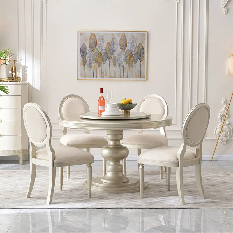 Modern simple light luxury dining table and chair combination round table restaurant high-end furniture dining table
