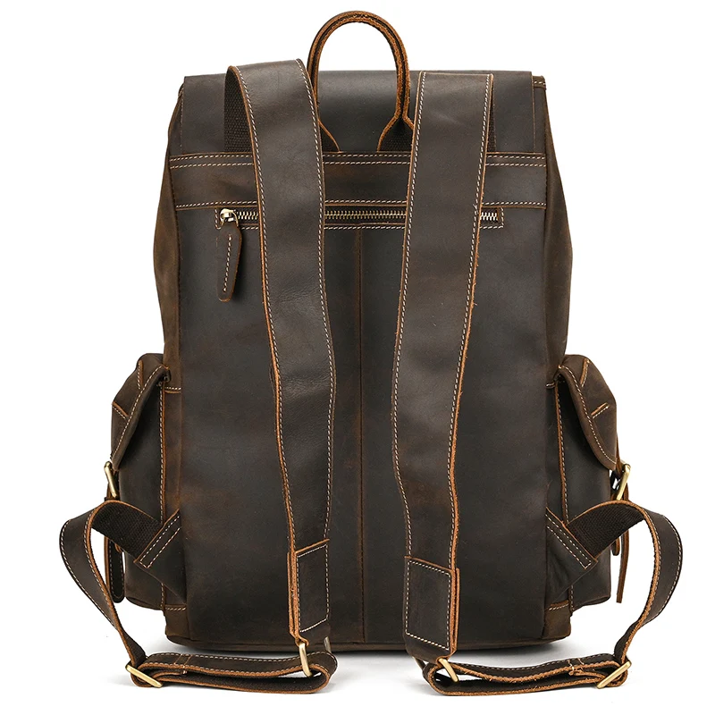 Imagem -03 - Luufan Mens Leather Backpack Vintage Crazy Horse Leather Masculino Daypack Grande Capacidade Viagem Mochila Bagpack School Bolsa para Homem