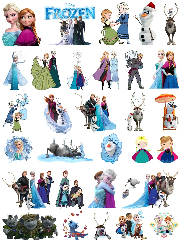 Disney movies Frozen Anna and Elsa fusible clothing patches thermo-stickers for children Ironing applications