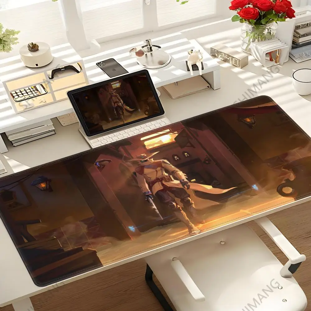 

VALORANT Cypher Large Gaming Mouse Pad Computer Mousepad PC Gamer Laptop Mouse Mat Office Mausepad XXL Keyboard Mat Desk Pad