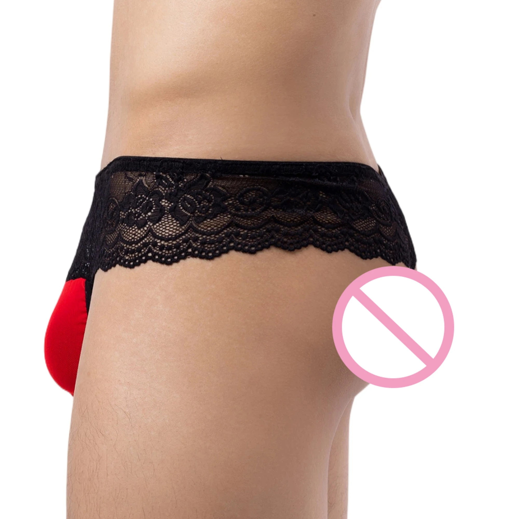

Men's Bulge Pouch Sexy Ultra-thin T-back Lace Skirted Thongs Underpants Breathable Briefs G-strings Erotic Sissy Gay Underwear