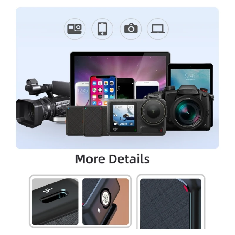 R91A ميكروفون خارجي متعدد الاتجاهات مزود بخاصية إلغاء الضوضاء على شكل مكعب صغير للعمل 2 3 4