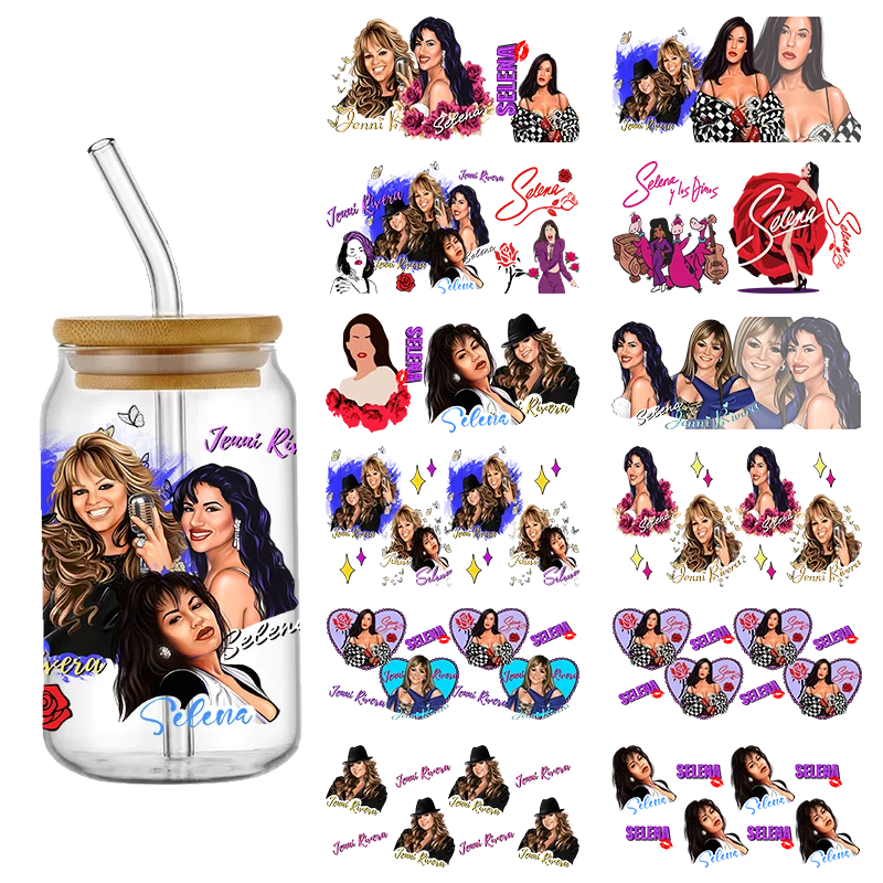 Personalize Superstar Famous Singer Beautiful UV DTF Cup Wrap Transfers Stickers Custom Labels DIY Waterproof Decals For Glass