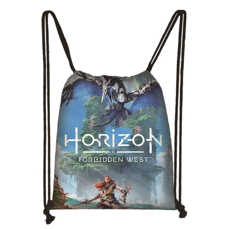 Game Horizon Forbidden West Drawstring Bag Daily Casual Boys Girls Knapsack Drawstring Bags Storage Bag Shopping Beach Bags