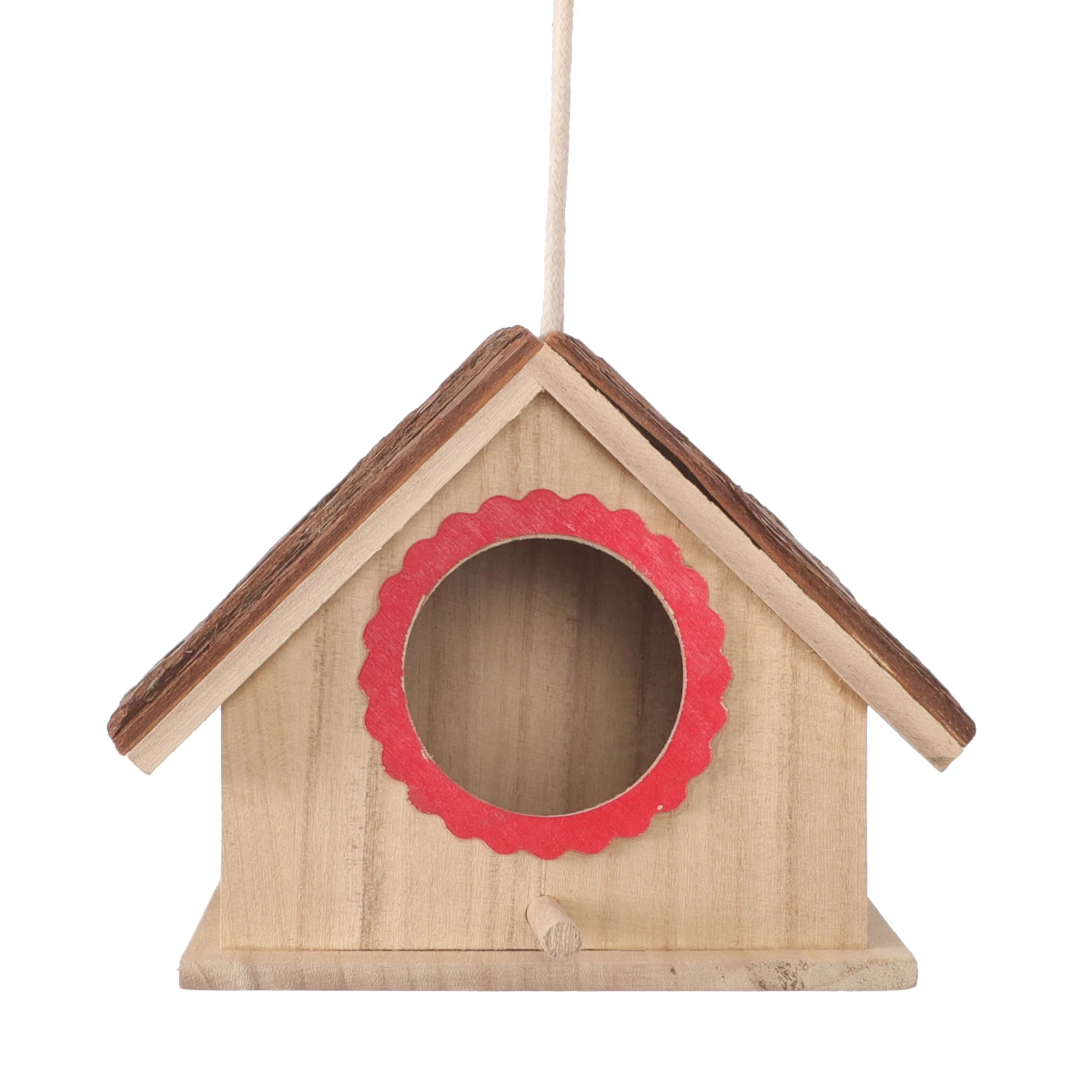 

Solid Wood Bird Nest House Durable Parakeet Nesting Box Safe Habitat Garden Courtyard Home Wooden Bird House Supplies Hanging