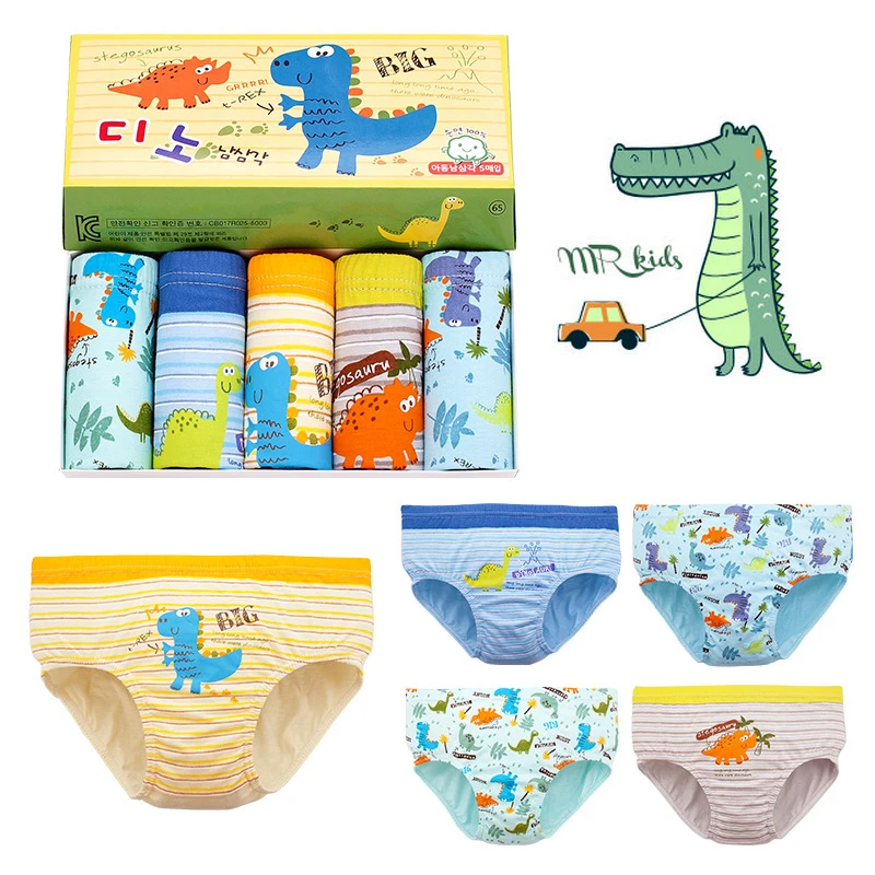 

3 Pcs Children Underwear Cotton Kids Dinosaur Cartoon panties Breathable Soft Boys Briefs Boxers 2-14 Years Old Boys Panties