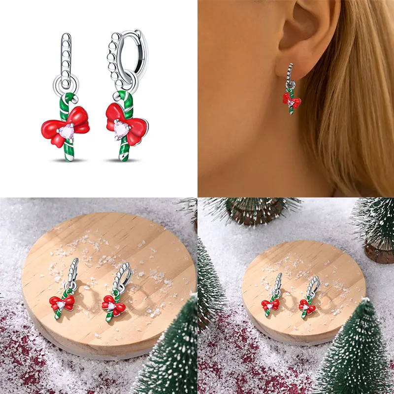 2024 Autumn Christmas Series 100% 925 Silver New Pine Cone Christmas Tree Women\'s Earrings Suitable For Party Anniversary Gift