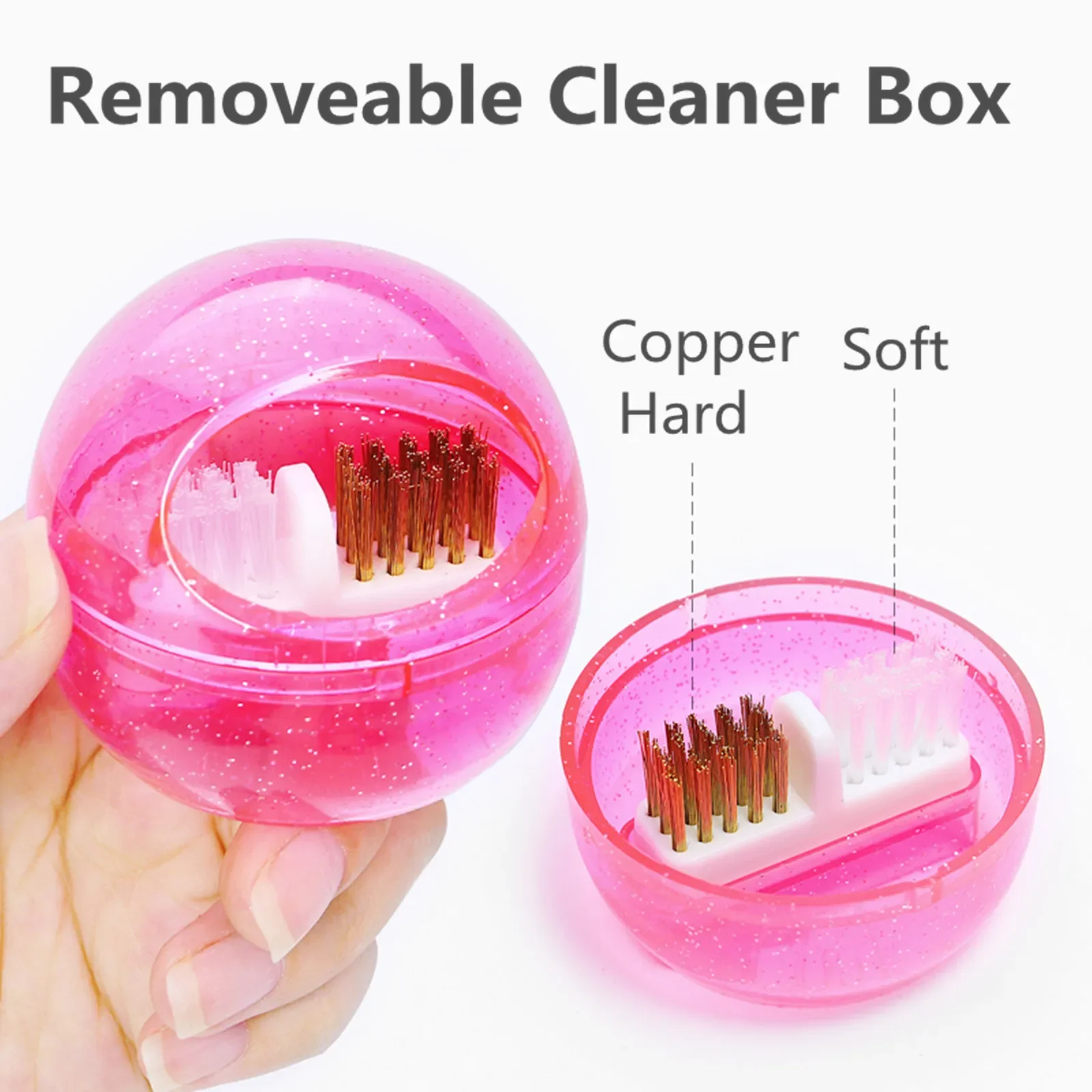 1pc fio de cobre macio e duro prego broca escova caixa de limpeza remover pó cabeça moagem arte do prego brocas cuidados ferramenta mais limpa