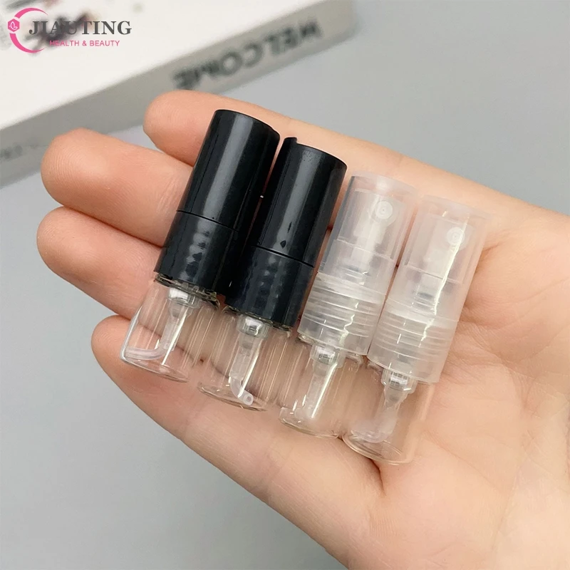 5pcs Mini Emty Refillable Bottle Portable Glass Perfume Spray Refillable Bottle Direct Pumping Sample Dispenser Fine Spray Press