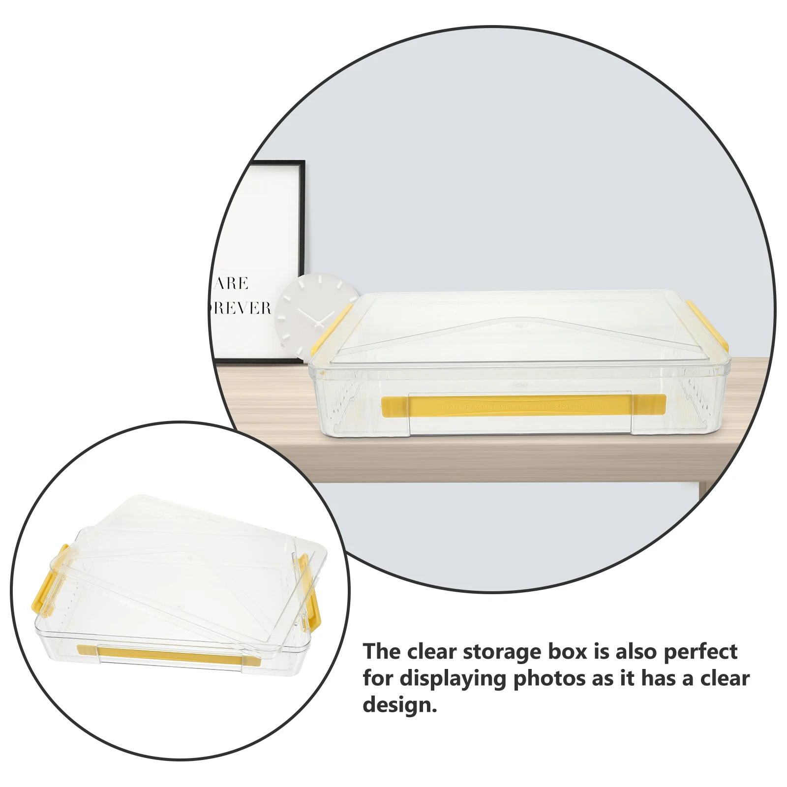 

National Flag Display Box Large Yellow Clear Plastic Case for Medal Badge Cards Photos Certificate Storage Container Organizer