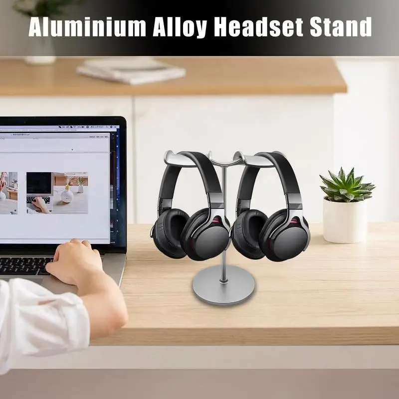 Soporte para auriculares para escritorio, estante de almacenamiento para auriculares, colgador para auriculares con Base pesada, soporte para auriculares de escritorio de Metal