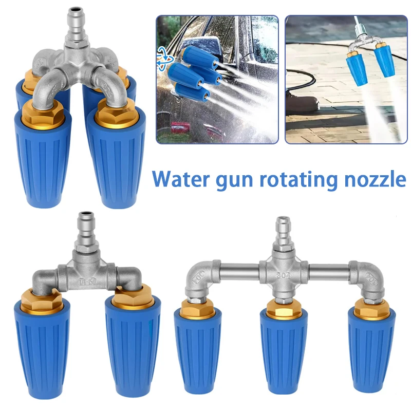 4-in-1 High-Pressure Water Jet Rotating Turbine Nozzle Pressure Washer 2.0 360° Rotating Pressure Washer Nozzle 4000 PSI