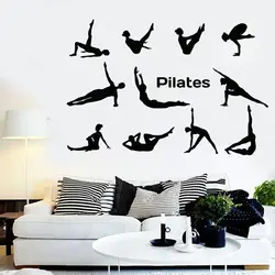 Pilates Decal Gymnastics Sport Wall Stickers Yoga Pose Home Decor Removable Living Room Mural Decoration O50