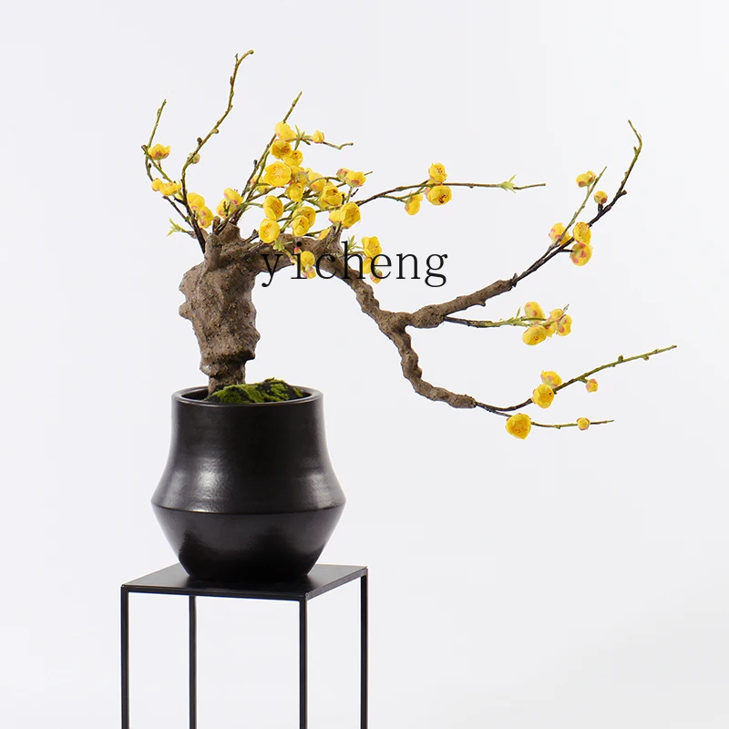 BJ4-9  New Chinese Simulation Plum Blossom Bonsai Living Room Flower Table Decoration Desktop Flower Ornament