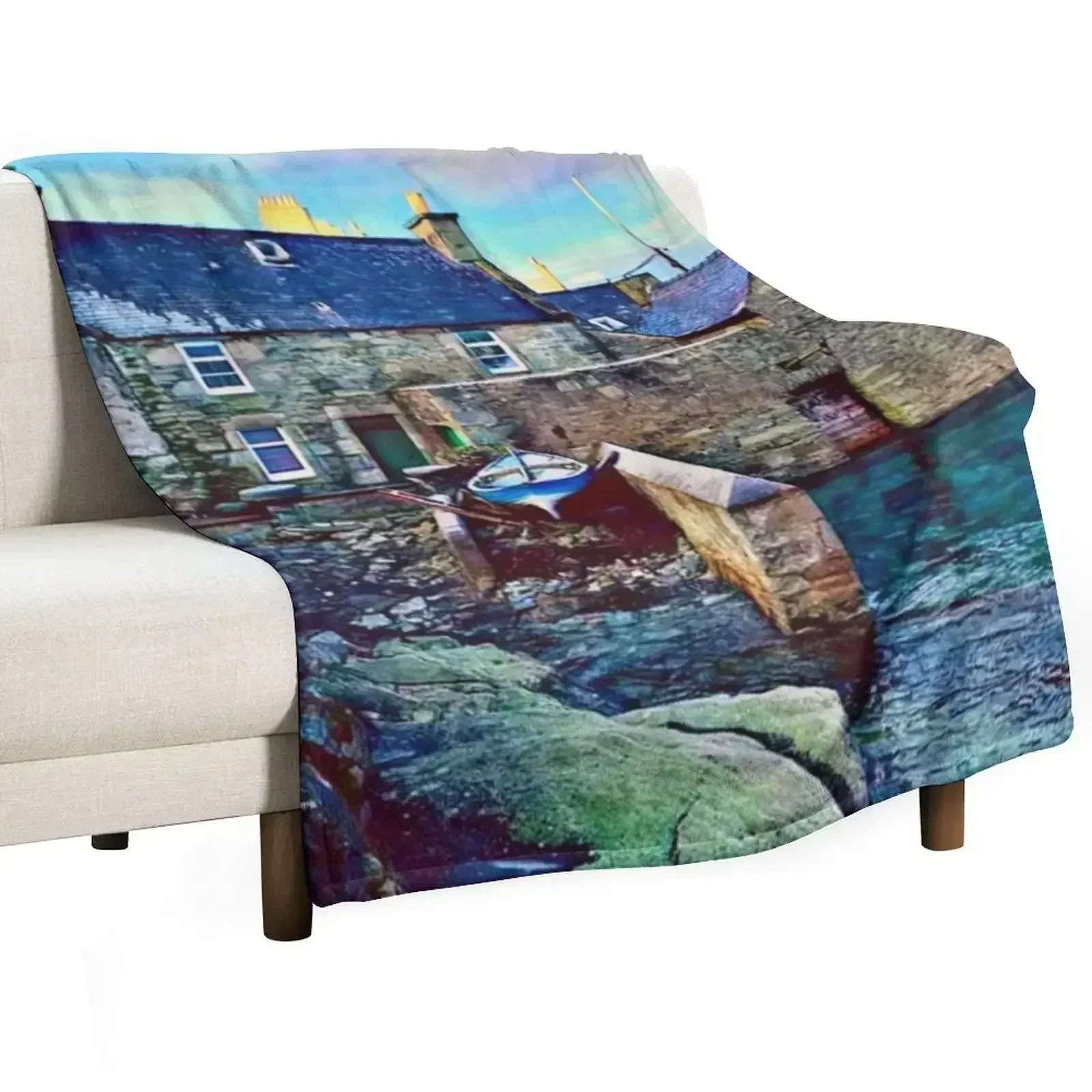 Jimmy perez's house - the lodberry lerwick - shetland island Throw Blanket Luxury Thicken Camping For Sofa Thin anime Blankets