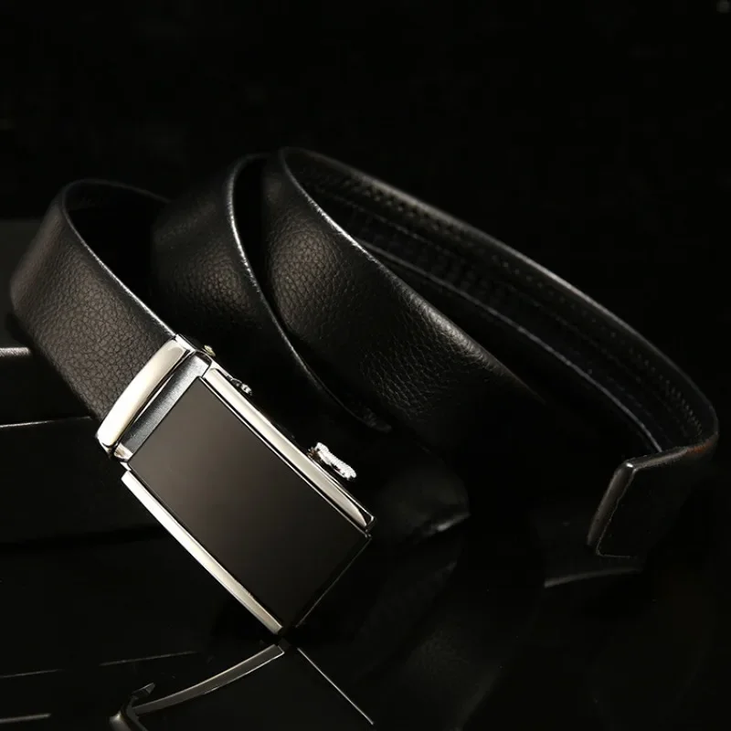 Fashion Automatic Buckle Belt for Business High Quality Male 130 140 150 160 170 cm Plus LONG Large Size Men\'s PU Leather Belt