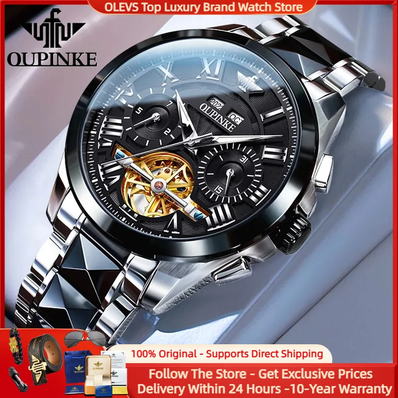 

OUPINKE 3236 Top Brand Mechanical Watch for Men Waterproof Sapphire Mirror Tungsten Steel Luxury Dress Men Wristwatches