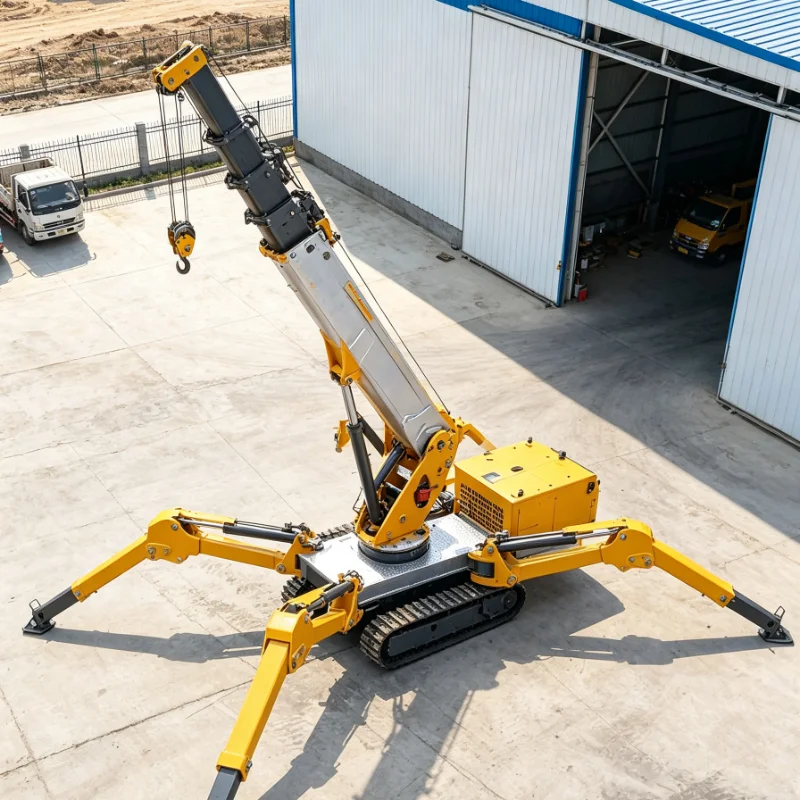 Remote Controlled Spider Crane Tracked Lifting Device For Building Renovation Workshop Material Hoisting Operation