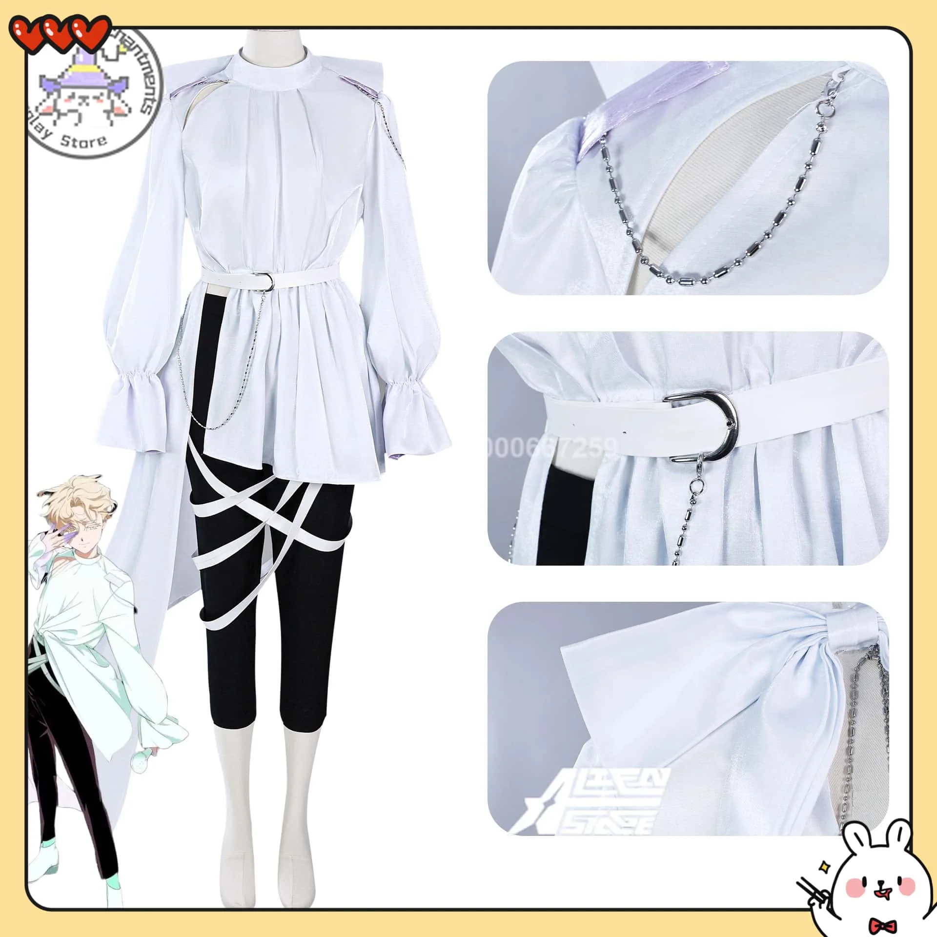 

Anime Alien Stage R5 Luka Cosplay Costume Full Set High Quality White Performance Suit for Men Women Halloween Role Play Party