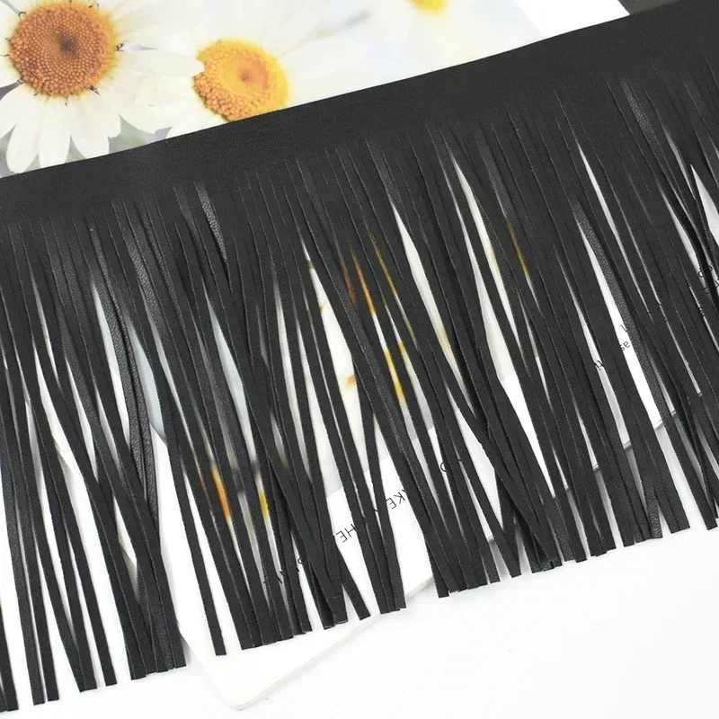 2 Meter 10–30 cm 3 mm Leder-Wildleder-Quasten-Fransen-Spitzenbesatz zum Nähen von Handtaschen, Kleidern, Dekor, Band, DIY-Tasche, Kleidungszubehör