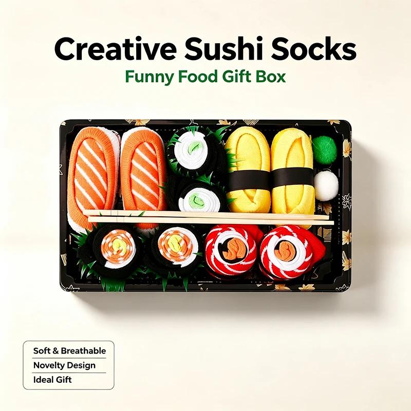 3/4/5 Pairs, Funny Food Novelty Crew Socks, Creative Interesting Present for Friend Family, Soft Comfortable Daily Wear Socks - view 2