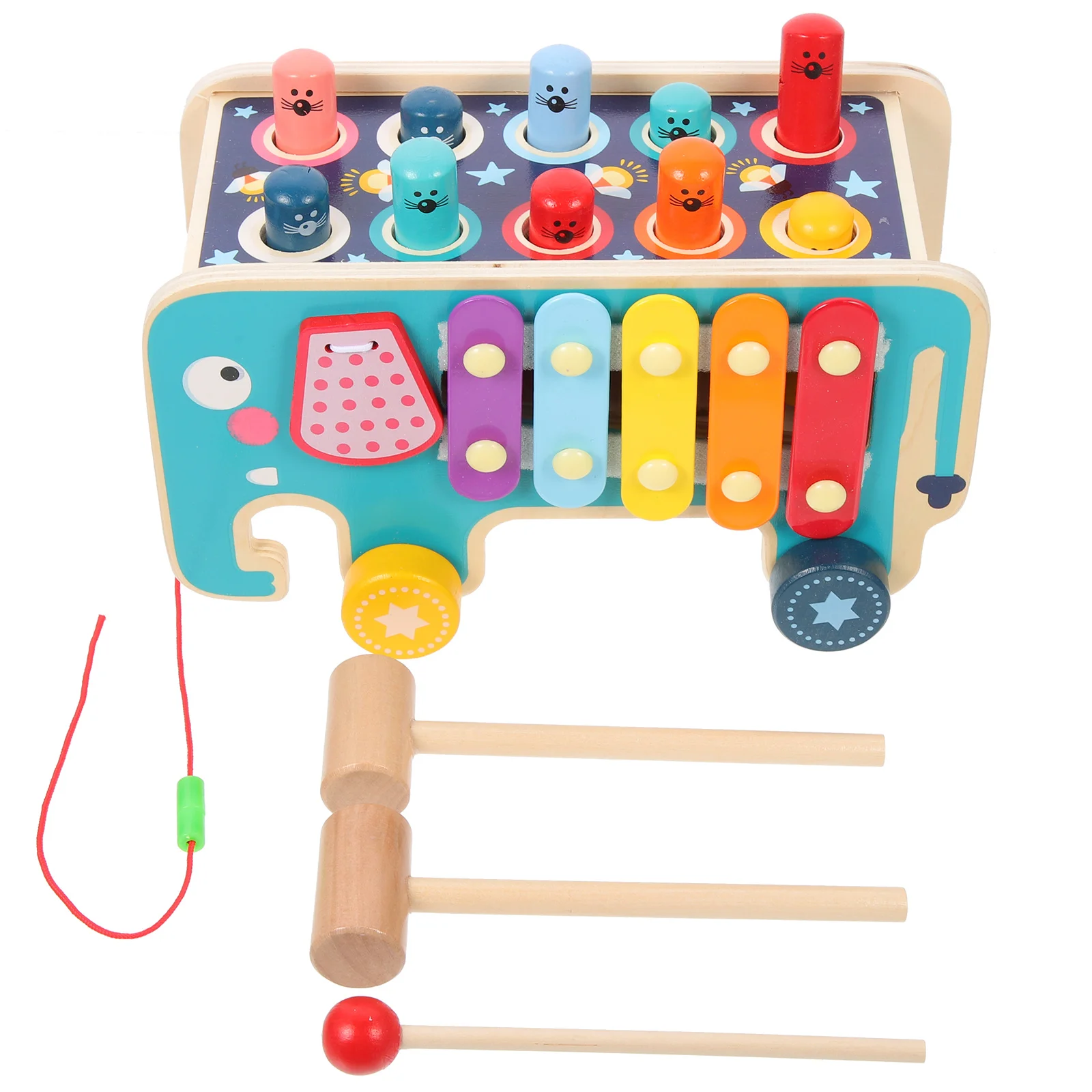1 conjunto de martelo de madeira batendo educacional mão coordenação instrumento musical bebê aprendizagem precoce percussão brinquedo brilhante