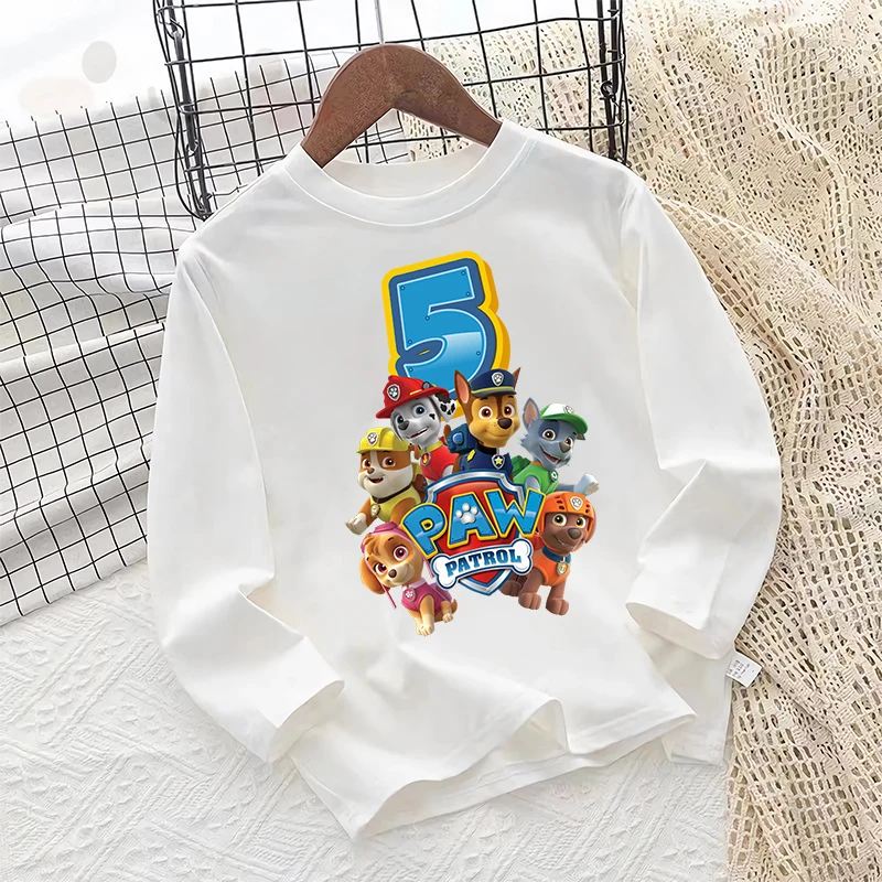 Paws Patrols Chases Children Long Sleeve T-shirt Autumn Girls Printed Sweatshirt Boys Casual Clothing Cartoon Anime Kids Gifts