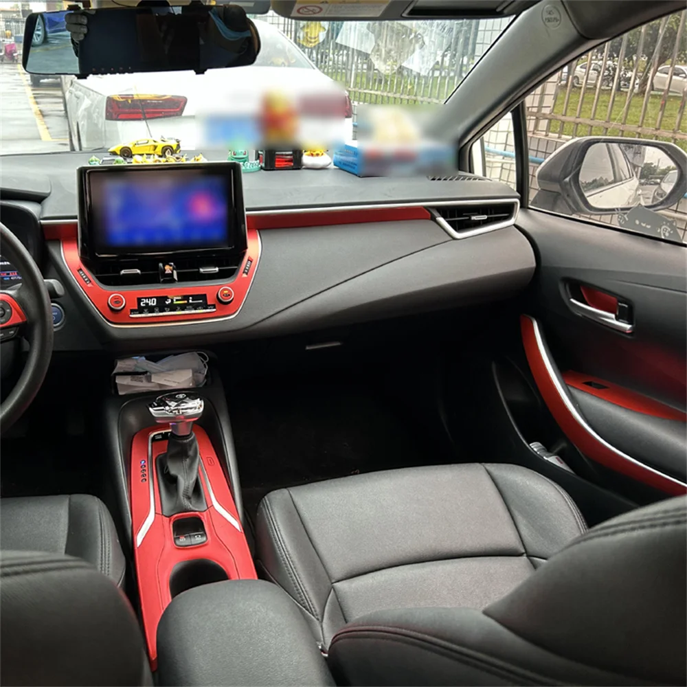 

For Toyota corolla 2019-2023 Interior Central Control Panel Door Handle 5D Carbon Fiber Stickers Decals Car styling Accessorie