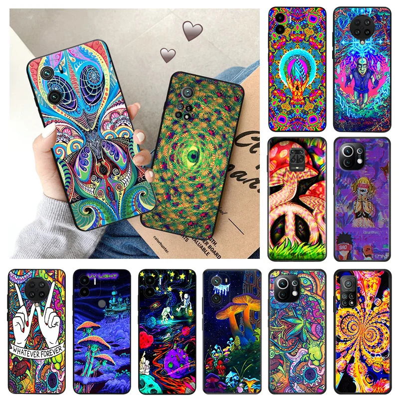 Soft Case for Redmi K60 E 12C 12 K50 K40 Gaming 9 9A 9C 10 10A A2 A1 Mi CC9 C51 Abstact Trippy Psychedelic Art Phone Cases Cover