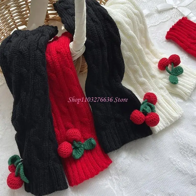 R6FD Spring Cable Knit Leg Warmers Dress Knee High Socks Girl School Uniform Leggings