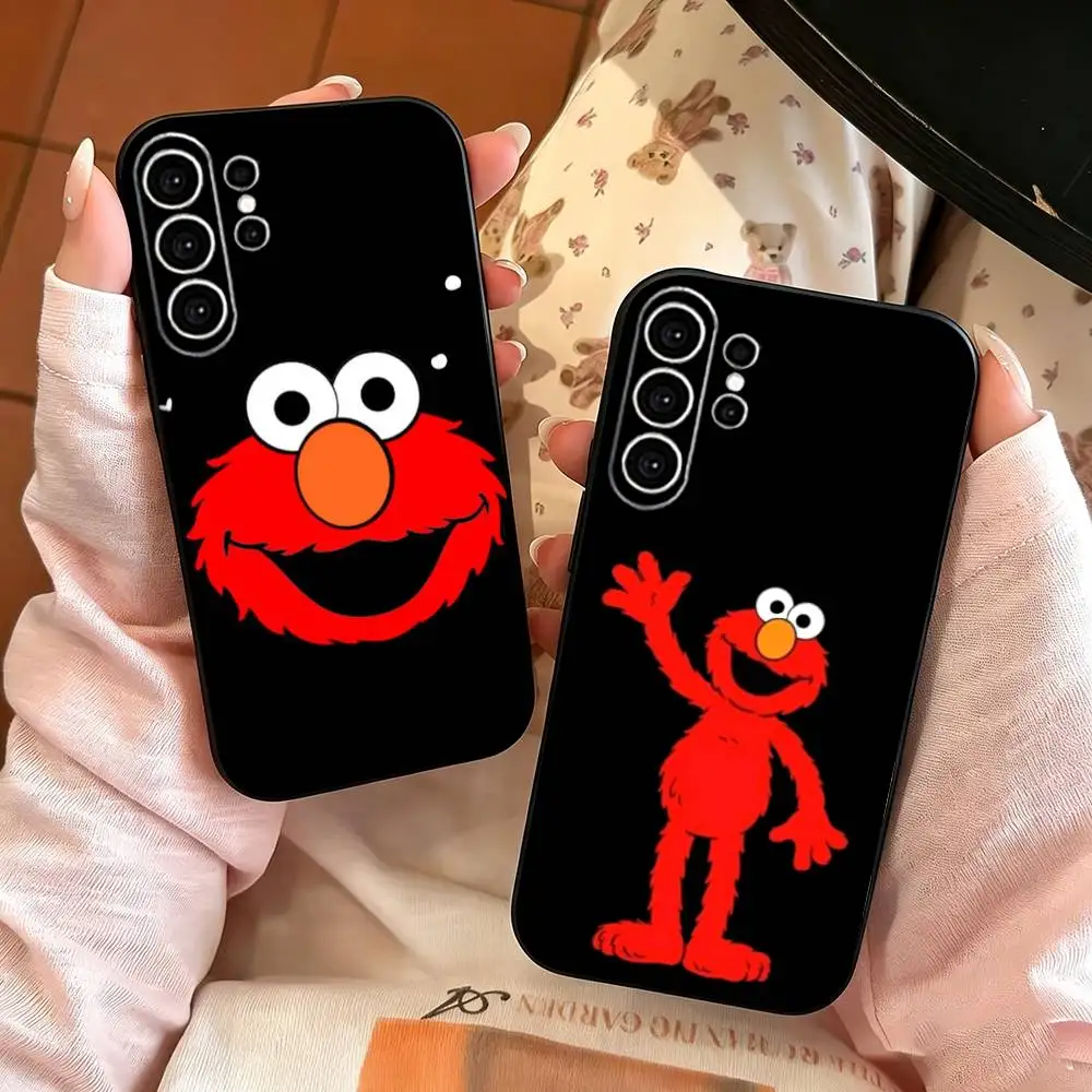 E-ElmoS Red  Phone Case For Samsung S25,S24,S21,S22,S23,S30,Ultra,S20,Plus,Fe,Note,10,9,5G Black Cover