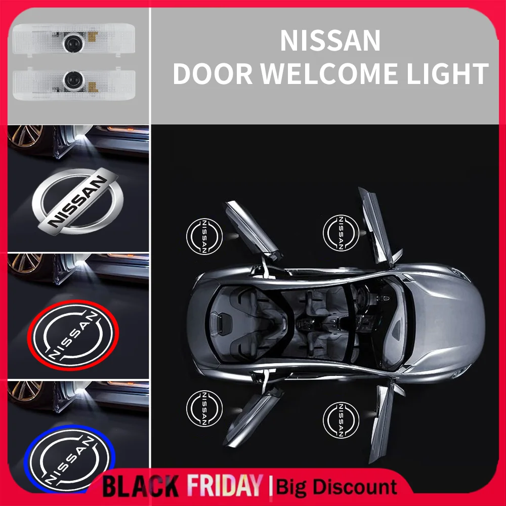 2/4PCS LED Car Door Welcome Lights 3D Laser Projector Lamp Auto Decoration Accessorie For Nissan Altima AMADAR TITAN Pathfinder