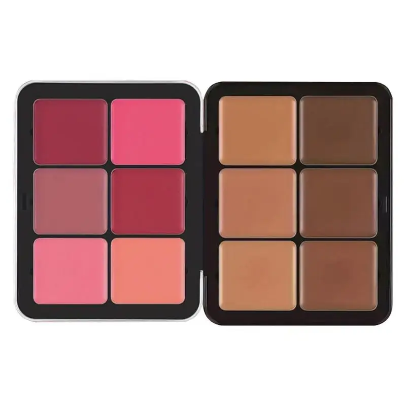 Cream Blushes Palet Gezichtscamouflage Contouren Pallet Corrigerende Contour Crème Waterdichte Make-Up Palet Bloost Voor Vrouwen