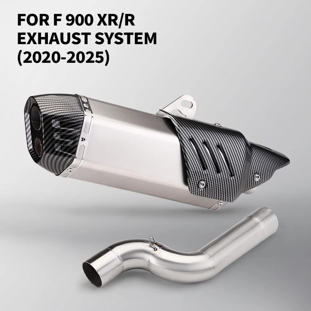 

Motorcycle exhaust muffler escape moto tube middle link pipe slip-on forF900 F900R F900XR models from 2020-2025