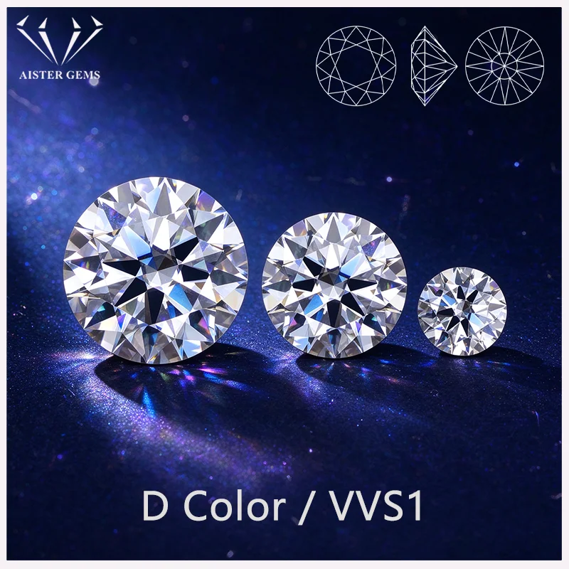 Promotion Sale Real D Color Moissanite Stones with Certificate 0.5-1.0ct Certified Lab Diamonds Pass Tester with GRA Reports