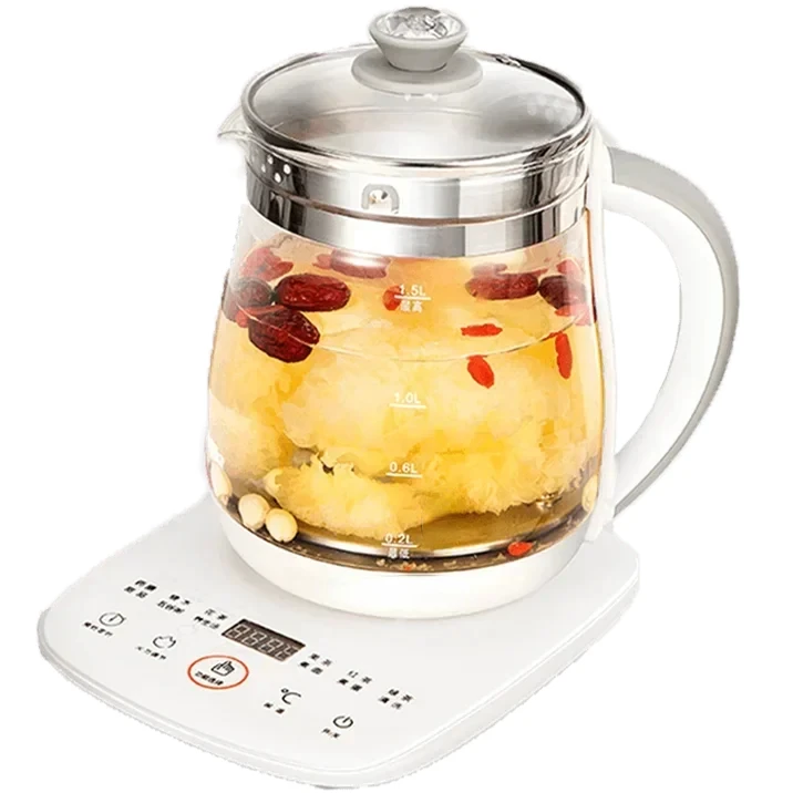 220 فولت 1.5L غلاية كهربائية المنزلية التلقائي الزجاج الحفاظ على الصحة وعاء المحمولة طباخ صغير متعدد الشاي الحلوى طباخ