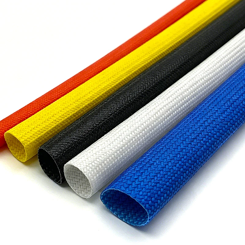 1/3/5M 200 °C Outer Layer Glass Fiber, Inner Layer Silicone Sleeve ID1-20mm Insulated Anti-Static Glass Fiber Sleeve.