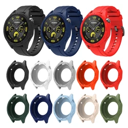 Pulseira de silicone para huawei watch gt4 gt5 46mm pulseira de relógio de substituição + capa protetora