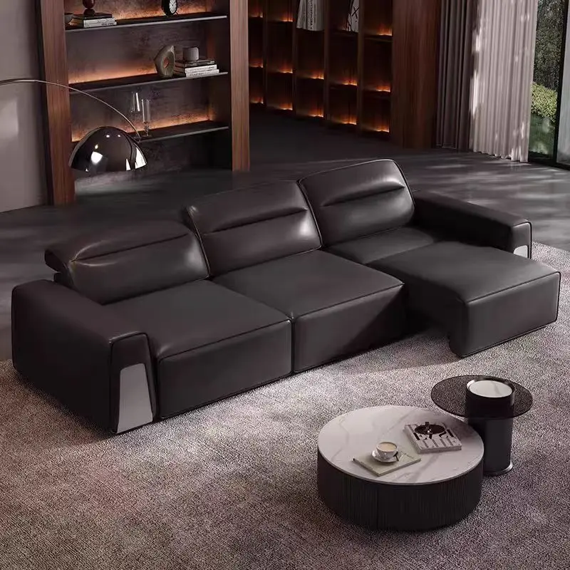 

！@2025 Latest Hot Selling Genuine Leather Recliner Seats Electric Motors Power Living Room Leather Modern Pull-up Couch Sofa