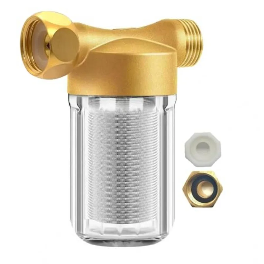 

FA21 Washer Water Filter Reusable brass sediment filter with 3/4" adapters 40-50 Micron inline sediment filter for washing mach