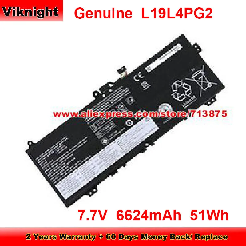 Genuine L19L4PG2 Battery SB10X63138 for Lenovo Flex 5-1470 5 1570 5B10X63136 5B10X63141 L19D4PG2 L19M4PG2 7.7V 6624mAh 51Wh