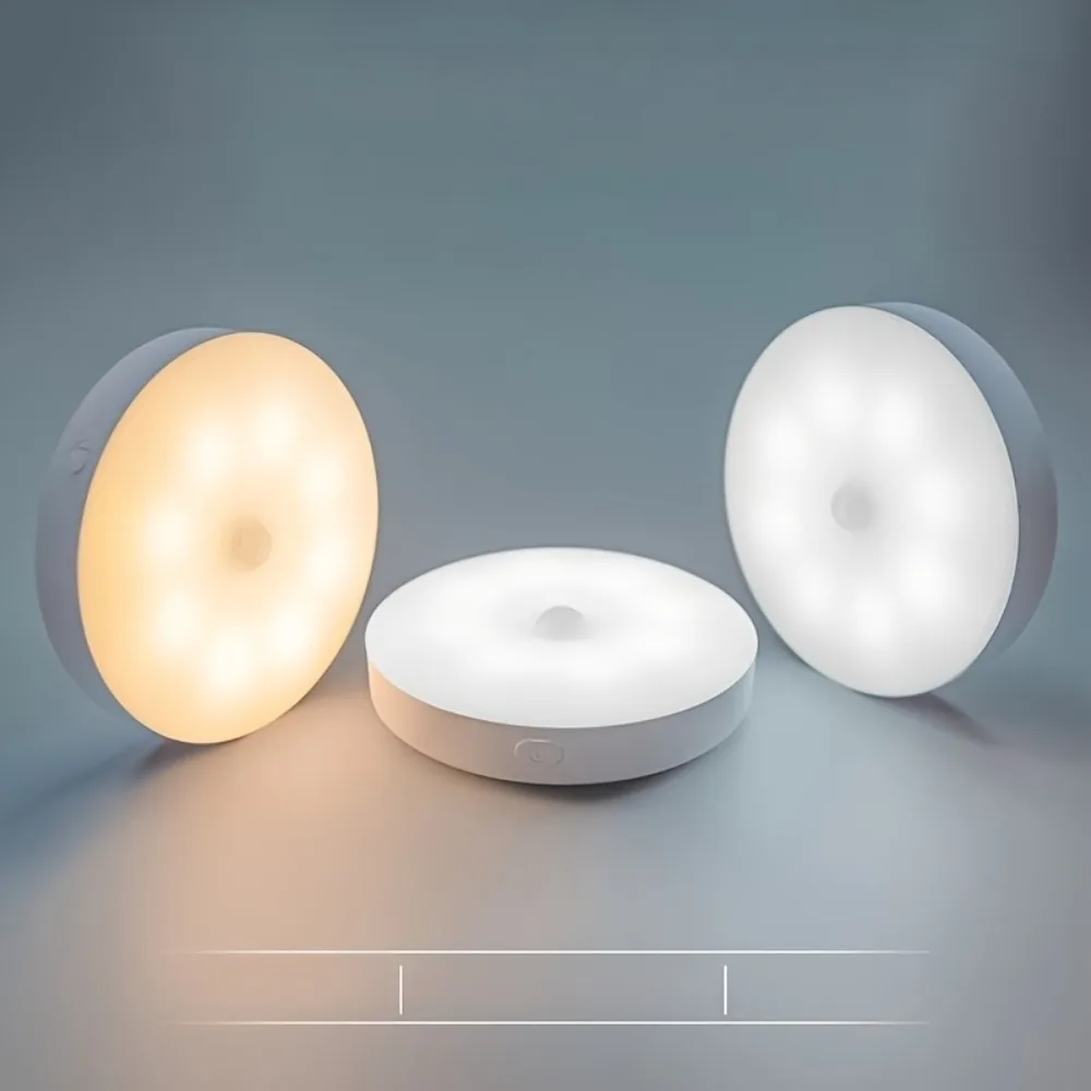 Luci con sensore di movimento a LED a risparmio energetico, lampada da scrivania portatile regolabile ricaricabile tramite USB - Adatta per scale, camera da letto, dormitorio