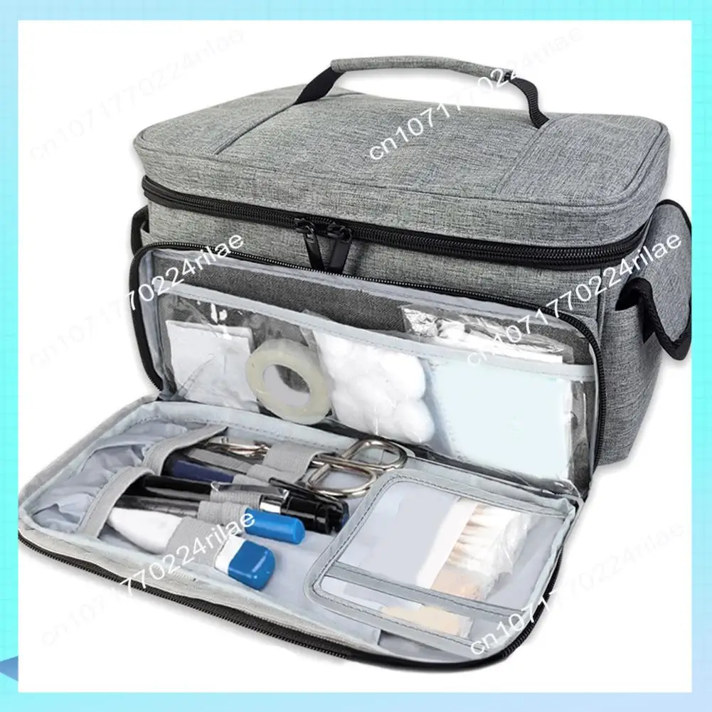 A17Z Medicine Storage Bag Empty Lockable Pill Bottle Organizer With Portable Zippered Pouches Medicine Box For Home Travel