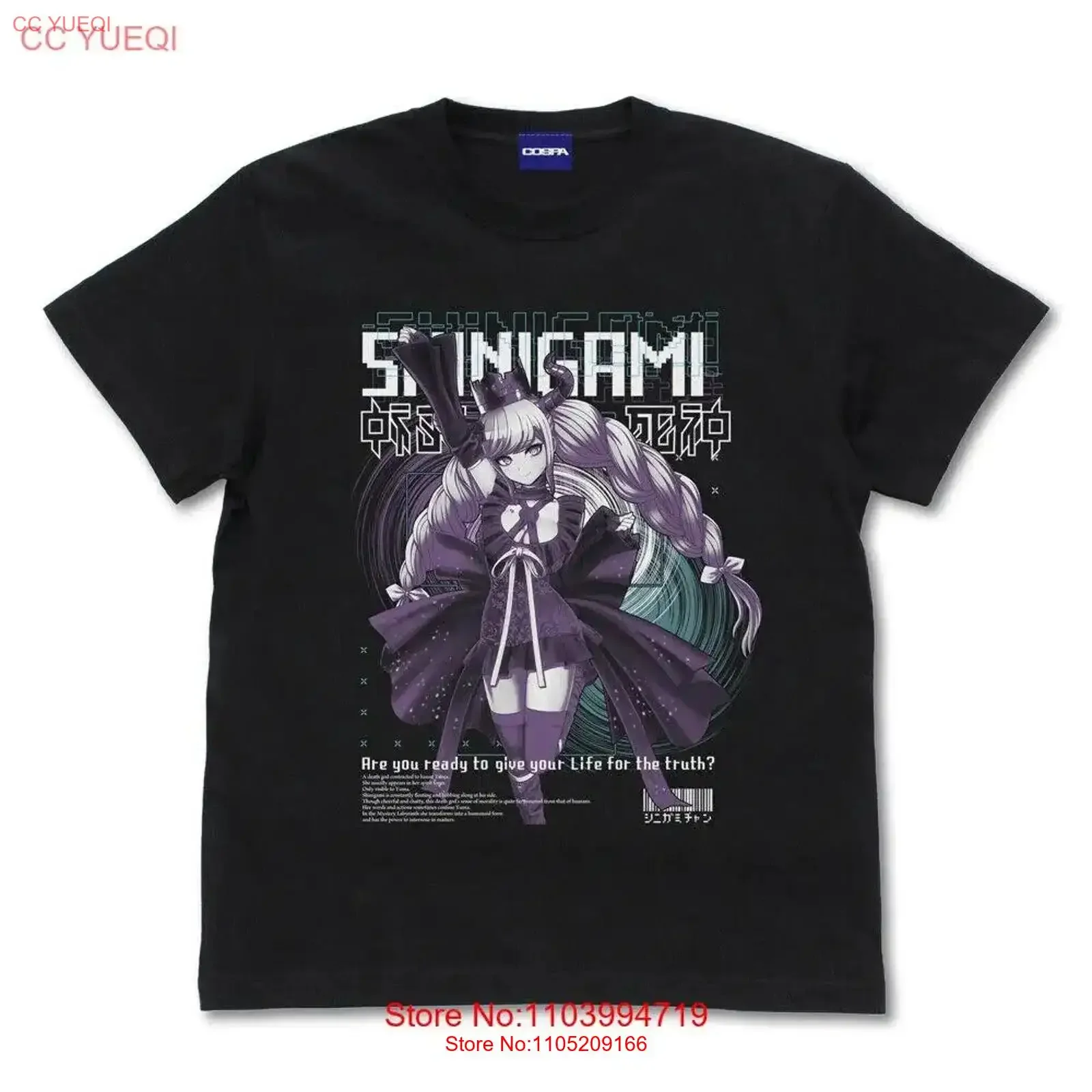 

Master Detective Archives Rain Code Shinigami chan T shirt Black Japan New Pre vintage Washed Top For Everyday Wear streetwear