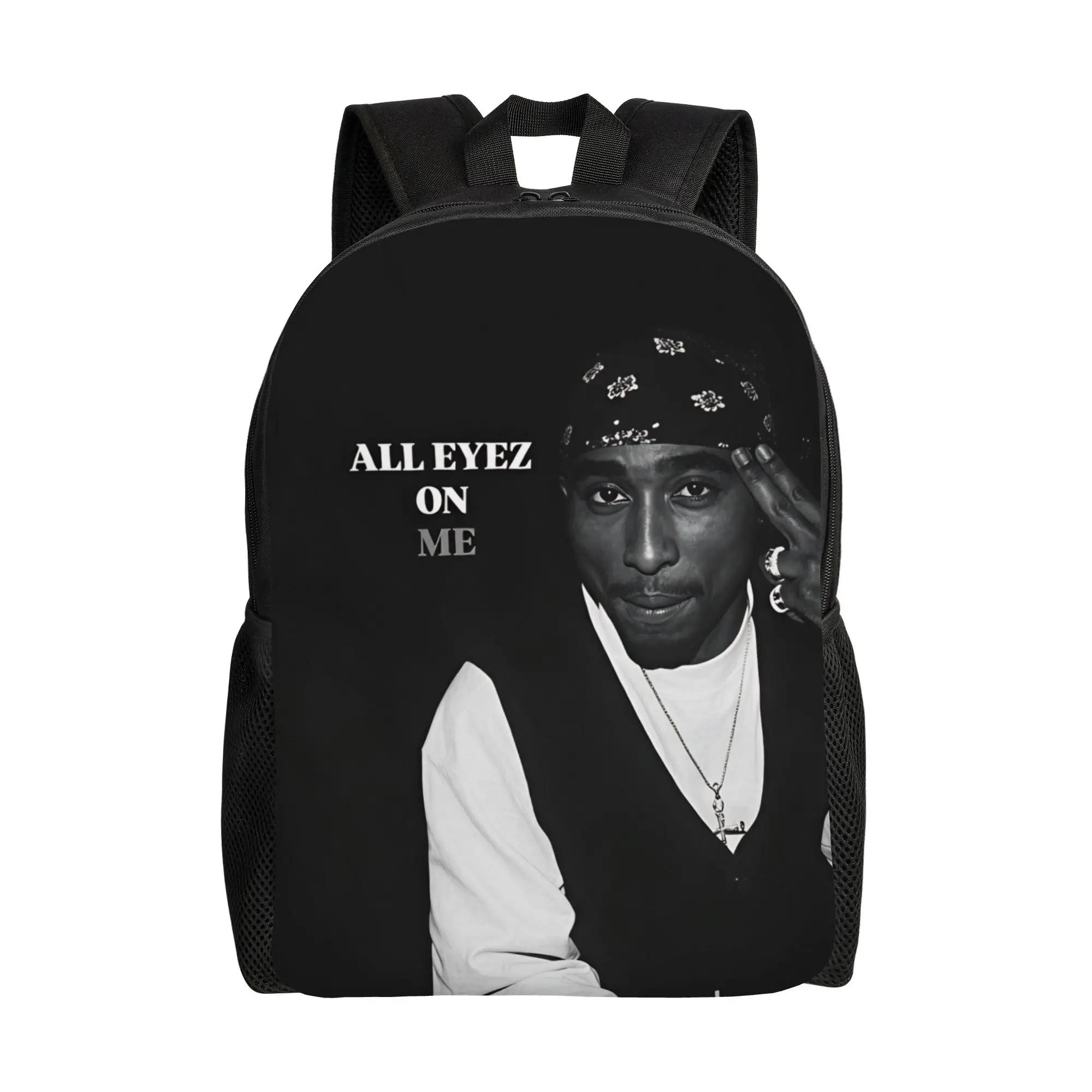 Rapper Tupacs Backpack Student  Pattern Backpacks Polyester Kawaii High School Bags Workout Design Rucksack